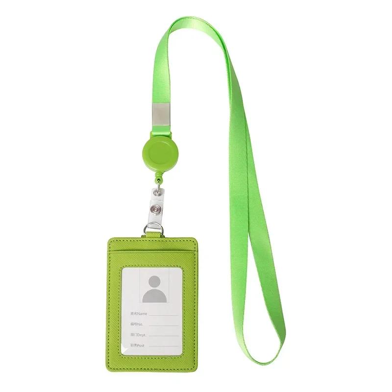 Multi-functional Card Holder with Lanyard for Men and Women Credit Cards Bank Cards Student Cards Leather Wallet ID Badge Case