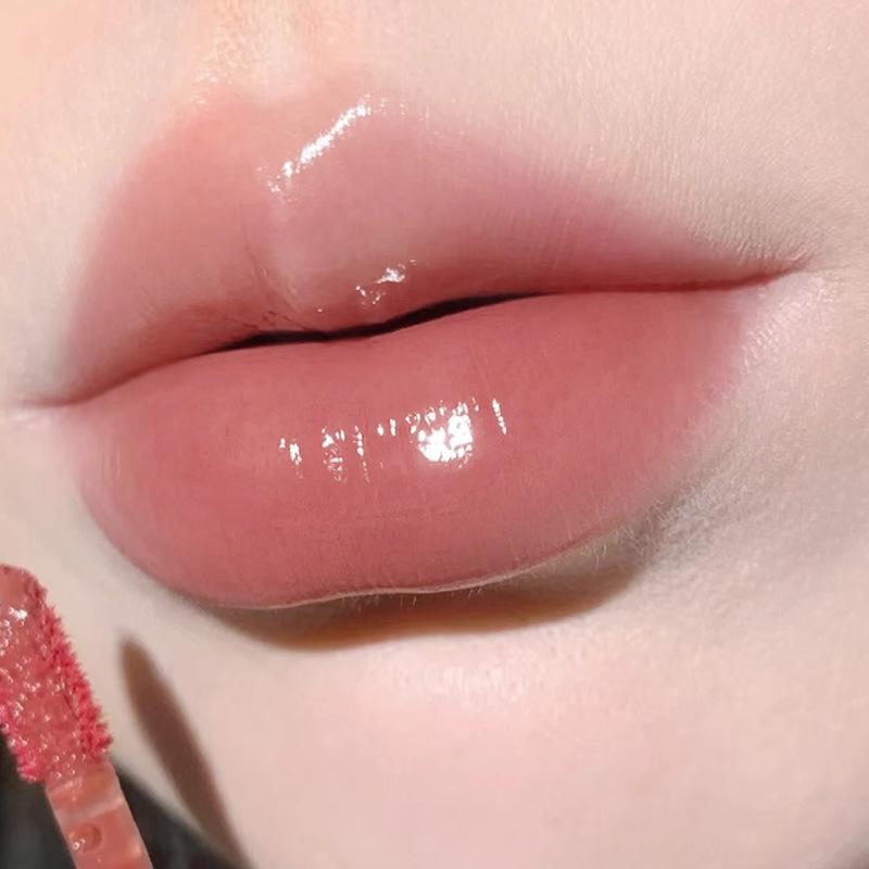 HERORANGE Double-Ended Lip Gloss & Glaze - Cinnamon Milk Tea, Transparent Nude, Mirror Effect