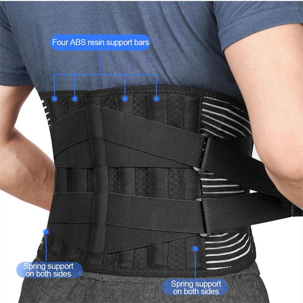 1Pcs Lower Back Brace with 6 Stays Anti-skid Orthopedic Lumbar Support Breathable Waist Support Belt for Gym Pain Relief