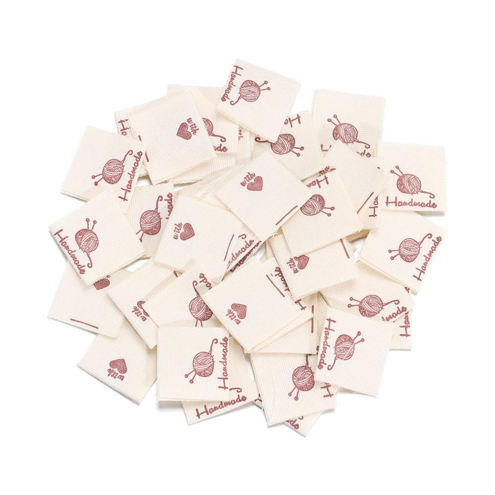 50PCS DIY Woven Supplies Knitting Wool Ball Clothes Labels Garment  Accessories Handmade With Love Clothing Tags