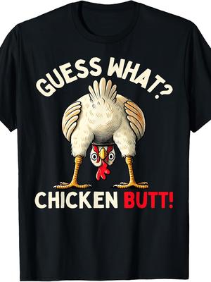 Funny Chicken Butt TShirt for Men  Women  Retro Chicken Graphic Tee with Humorous Chicken Butt Round Neck Shirt Machine Washable Suitable
