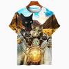 T-shirt Unisex Cat Pattern T-shirt Short Sleeved 3D Animal Print Top Summer T-shirt Outdoor Clothing Loose Men's Plus Size 6XL