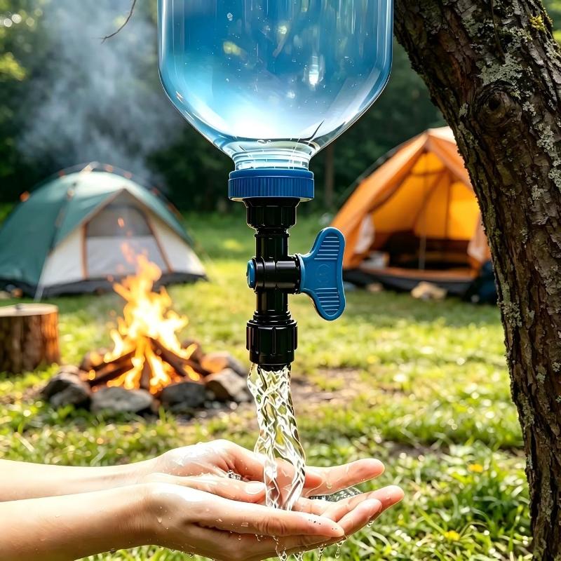 Universal Portable Double Lock Bypass Valve Water Tap Bottle Adapter High Pressure Resistant for Garden Irrigation Use