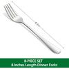 Dinner Forks,8-Piece 8 Inches Stainless Steel Table Fork,Dishwasher Safe Flatware Forks,Food Grade Mirror Polishing Silverware Main Fork For
