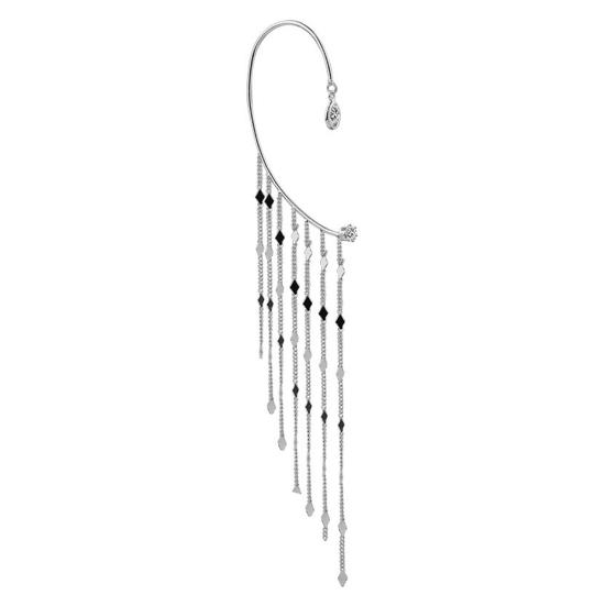 

Стильные серьги-капли с кистями и аксессуарами для ушей серебряный