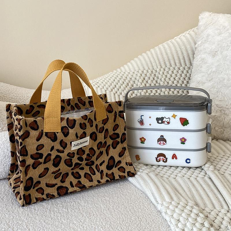 Yeah language/small fresh literary picnic floral lunch box bag bento bag hand carry versatile hand carry small square bag