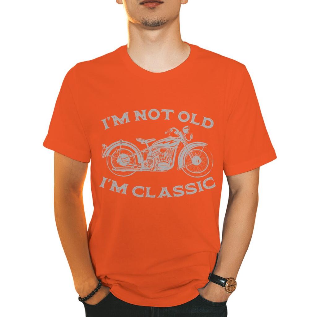 Im Not Old Im Classic Funny Motorcycle Print Tshirts Men Streetwear Short Sleeve Casual Crewneck Tshirt Funny Cycling Tshirt