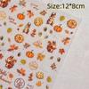 New Self-Adhesive Nail Art Stickers Long Lasting Waterproof 5D Embossed Design Pine Cones Fallen Leaves Design Manicure Stickers