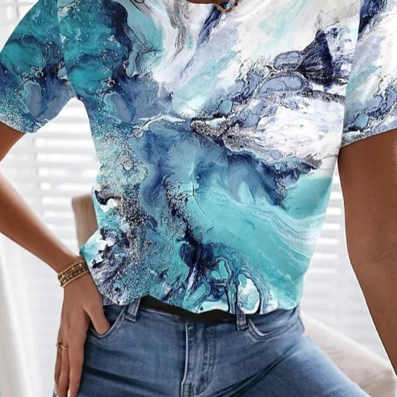 Women s Top Butterfly Print Short Sleeve Crew Neck Fashion T-Shirts Women’s XS