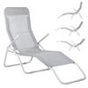 Chaise longue inclinable de jardin SPRINGOS® - Gris - Mécanisme d'équilibre