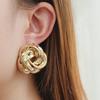 Big Metal Personality Button Stud Earrings For Women Gold Color Statement Spiral Whirlpool Earing New Jewelry Wholesale