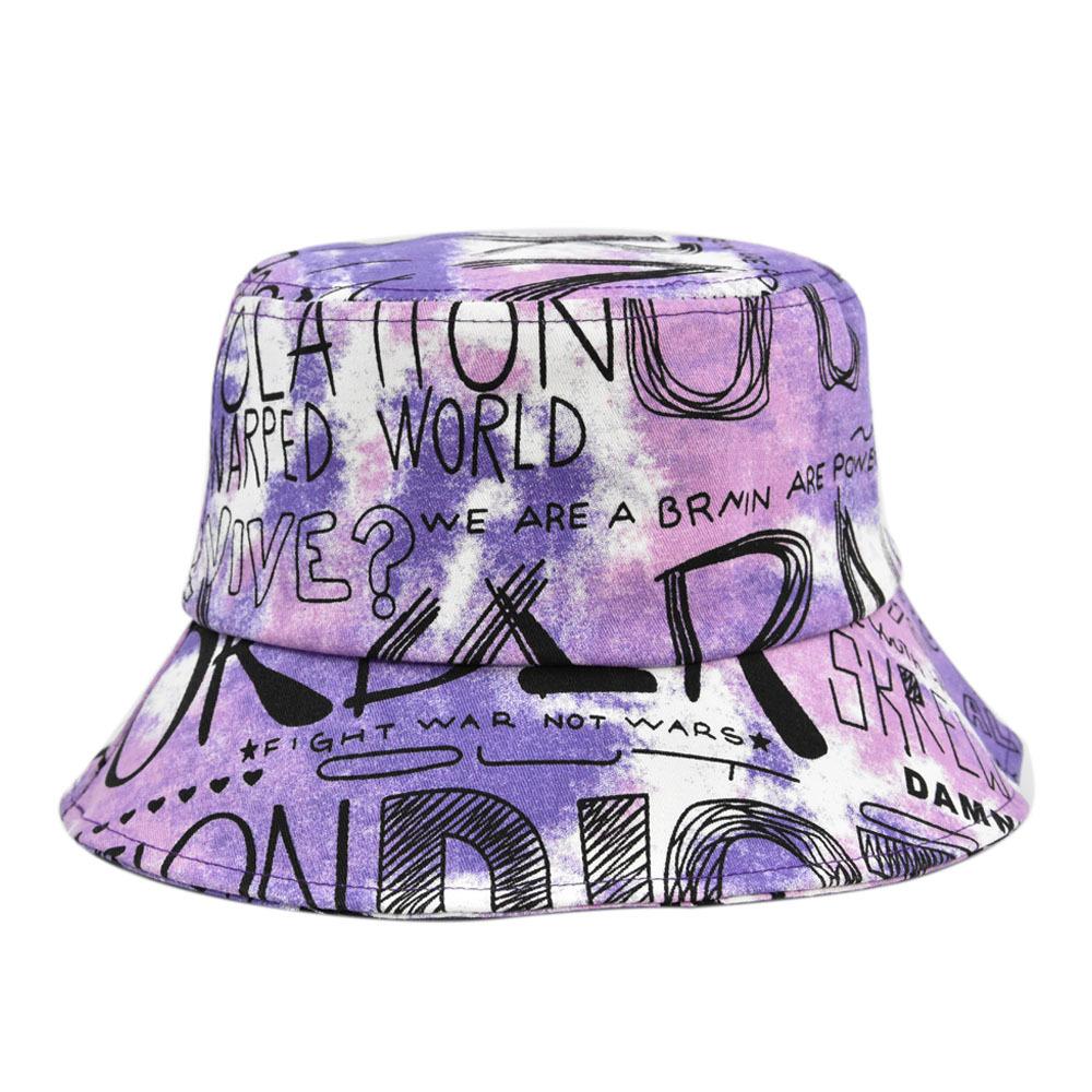 Tie Hat Fishermans Dyed Graffiti Big Eaf Simple  Fashionable Printed Pot Hat