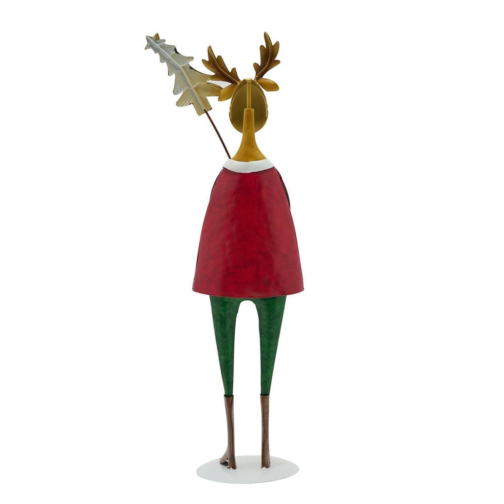 Metal Reindeer with Tree Ornament - 43cm