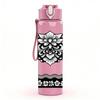1PC Black White Lace Damask Ornament Print 750ml Color Plastic Sports Water Bottle Leakproof Flip Straw Lid Suitable for Sports Office Home Use