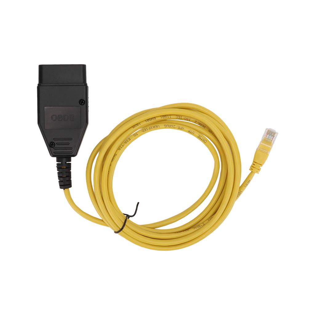 Gul ENET-kabel for koding OBD2 Diagnostikkabel med CD Erstatning for F-serien 3-serien 5-serien 7-serien