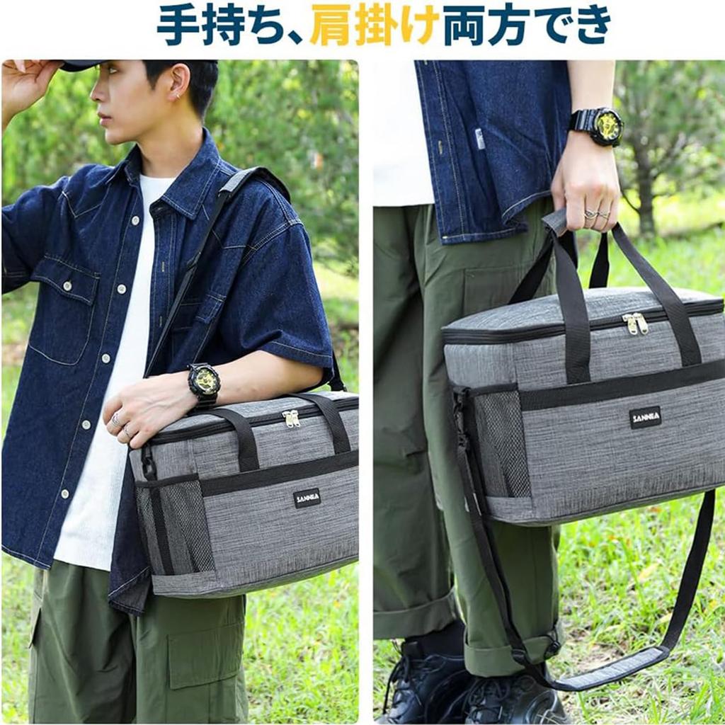 Soft Cooler Large Capacity 35L Cooler 3 Layer Thermal Insulation Foldable and Storage Can Be Used as Handbag and Shoulder Lunch Storage Insulated Box,