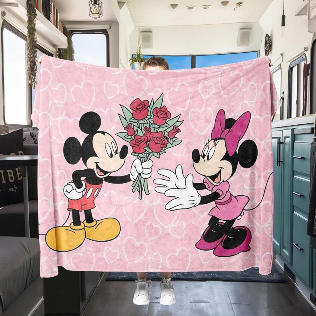 Mickey Flannel Blanket for Bedrooms Sofas Beds Chairs Picnics Travel Cartoon Print Home Decor Unique Gift Various Sizes