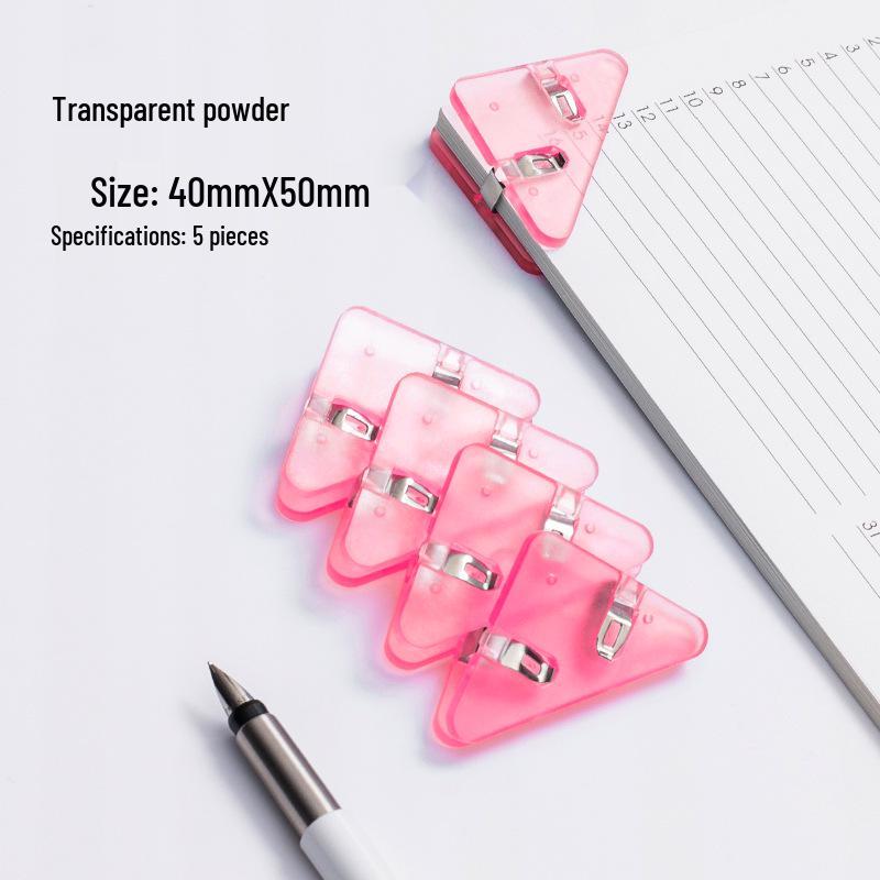 Transparent Triangle Corner Paper Clip - Office & Student Organizer
