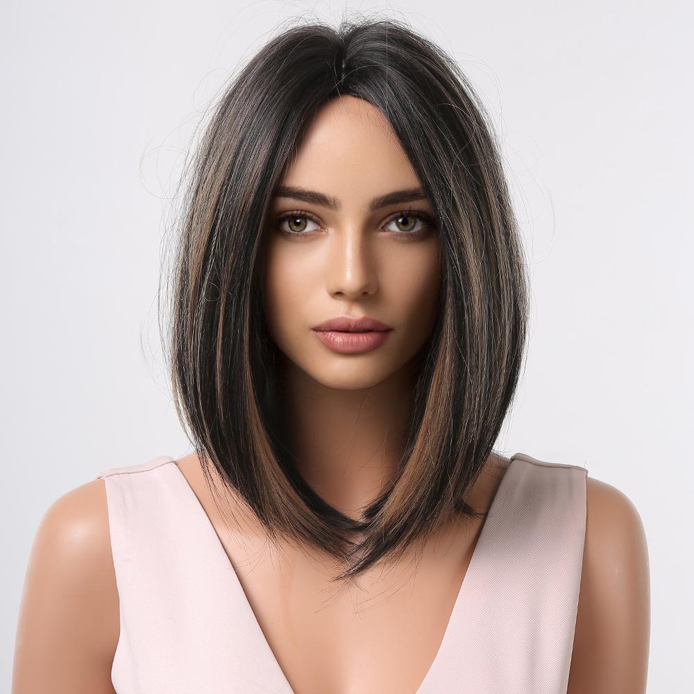 Pruik Dames Hoge Temperatuur Zijde Kort Haar Zomer Natuurlijke Kleur Bobo Hoofd Temperament Leeftijdsvermindering Qi Pony Kort Steil Haar Pruik Hoofddeksel