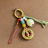 Luxury Metal Gourd Cinnabar Pendant Keychain Ornament