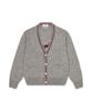 Thom Browne Donegal Rwb Striped Hector Patchwork Jersey Intarsia V-Neck Cardigan - Light Grey / Mkc647Ay1506055
