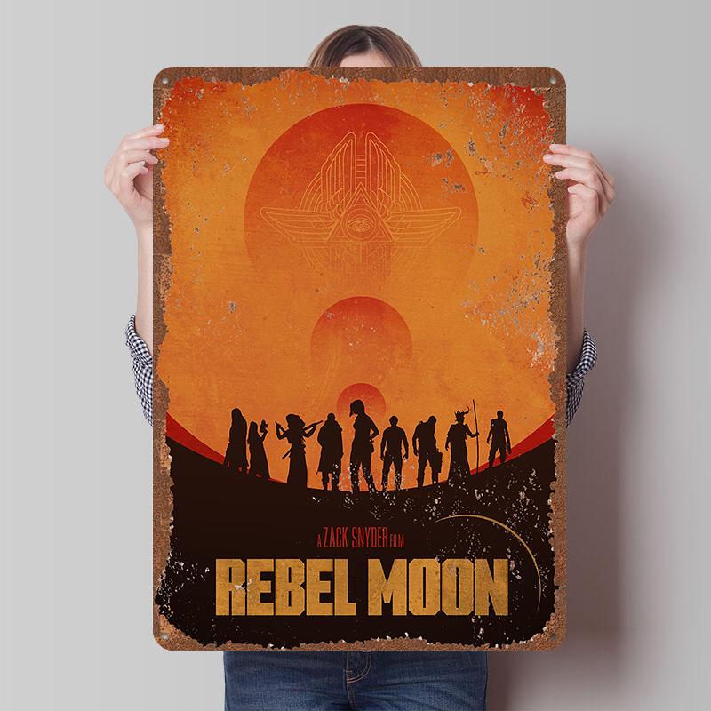Rebel Moon Print Tinplate Posters Customizable Wall Art Retro Vintage Metal Tin Signs for Home and Decoration Gaming Desk Decor