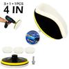 5pcs 4 Inch Flocking Sanding Disc Hook and Loop Backing Buffing Pads Wool Polishing Wheel for Electric Drill Polisher