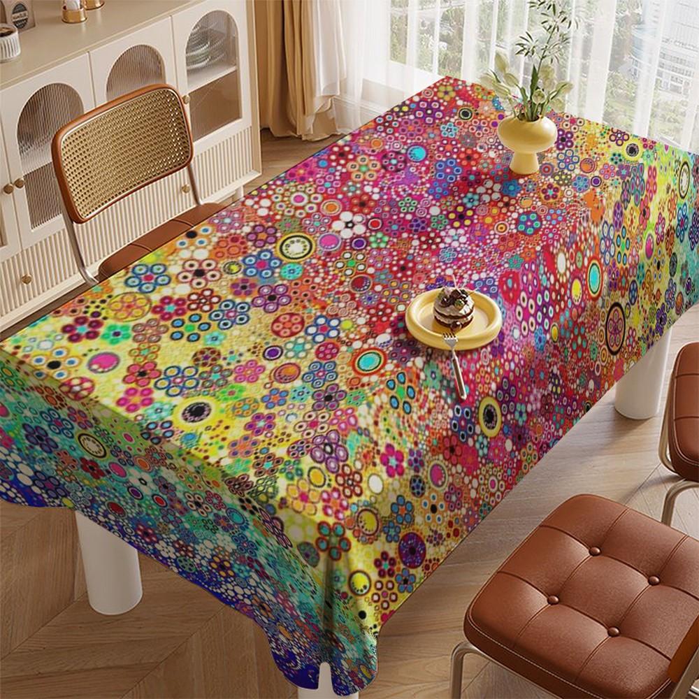 Colorful Pattern Tablecloth Restaurant Kitchen Tablecloth Living Room Home Decoration Rectangular Party Decoration
