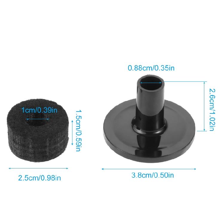 Plastic Long Cymbal Sleeves with Felt Washers for Drum Set Percussion Instrument Parts Easy to Installation Enduring