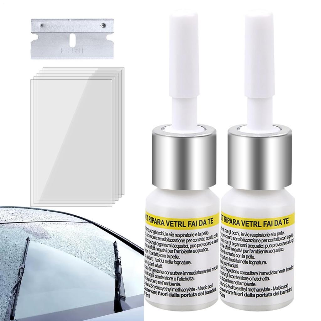Car Window Repair Kit Glass Nano Repair Fluid 2 Piece Glass Repair Kit Glass
