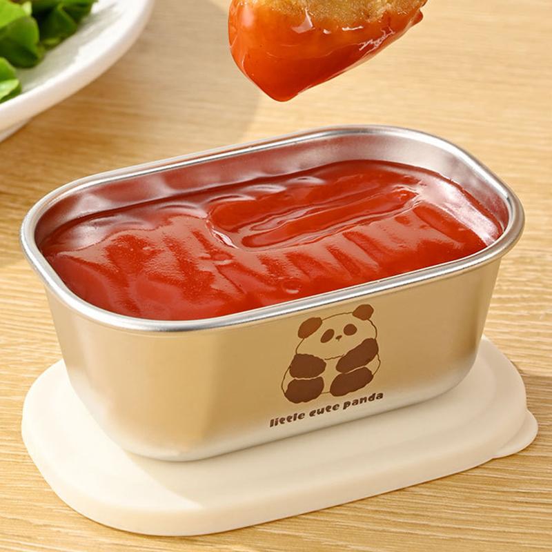 Ciotola per Condimenti in Acciaio Inossidabile Tazza per Salse con Coperchio Sigillato a Prova di Perdite Ciotola per Insalata Ketchup Picnic per Campeggio all'Aperto