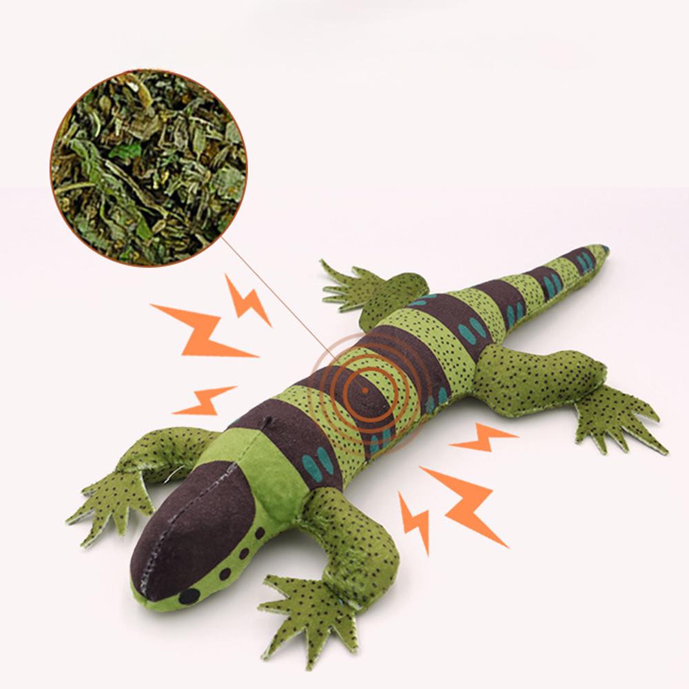 Cat Interactive Toy Bite Resistant Simulation Lizard Catnip Plush Chew Toy For Kitten Cats