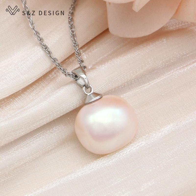 Fashion Round Rectangle Simulated-pearl Bead Drop Earrings Jewelry Sets For Women Rose Gold Color Necklace