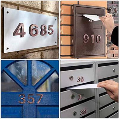 3D 0-9 Digits Room Gate Number Building Door Address Apartment Floor Hotel Number Sticker Plate House Number Easy Install-B61B