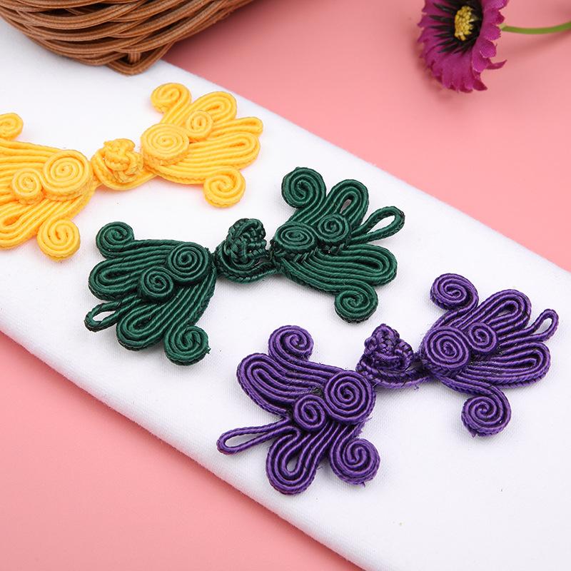 5 Paar bunte perlenbesetzte chinesische Froschverschlussknöpfe Knotenverschluss Nähen Handgefertigt Blume Handwerk DIY Cheongsam Stoffknopf
