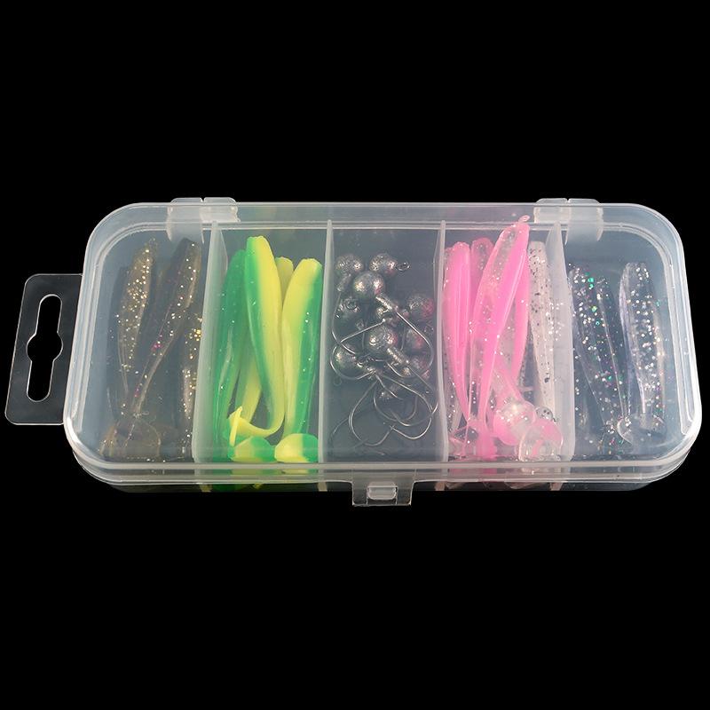 

ALASICKA 1Set Road Runner Boxed Soft Bait Perch Warbler Fishing Bait Soft Worm Threaded CurlyTail Maggot Artificial Bionic Bait