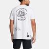 Under Armour Cartoon Buchstaben Print Lässiges Rundhals Kurzarm T-Shirt Herren Tops Weiß 1383414-100