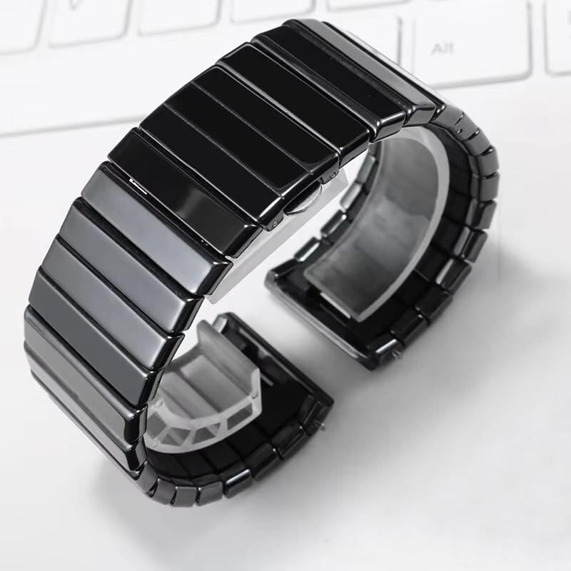 Prémiový keramický náhradní řemínek pro pánské hodinky Rado DIAMASTER Series Černý řetízek na hodinky 27mm 35mm Příslušenství k řemínkům