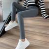 Korean Fashion High-Waist Black Ribbed Cotton Leggings – Slimming & Hip-Lifting