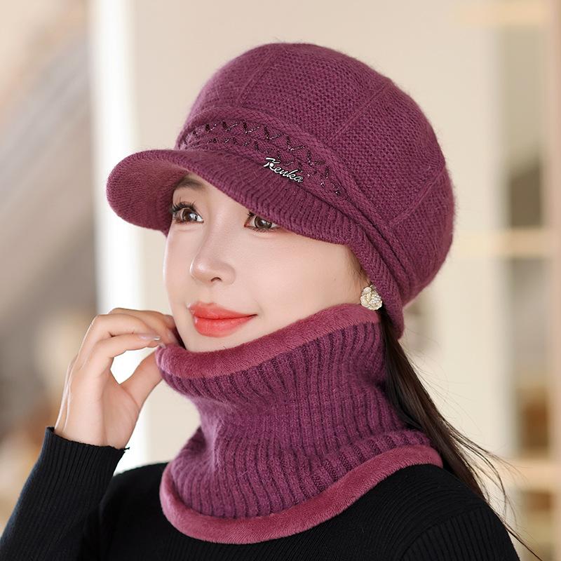 Nowa czapka polarowa Damska zimowa moda Wełniana czapka Pogrubiona Ciepła Ochrona uszu Zimna Kaczuszka Dzianinowa czapka