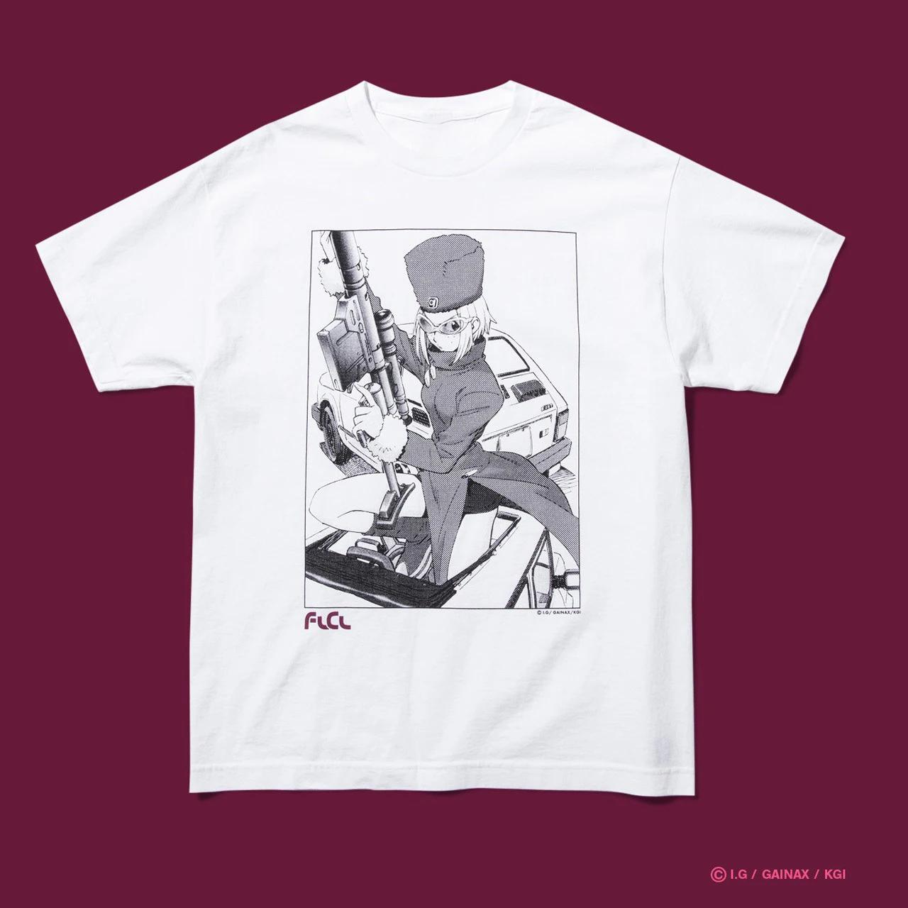 

Anime FLCL Print T-shirts Summer T-shits Oversized Y2k Graphics Short Sleeve High Street Heavy Cotton Top Men Women T-shirts Tee 4XL
