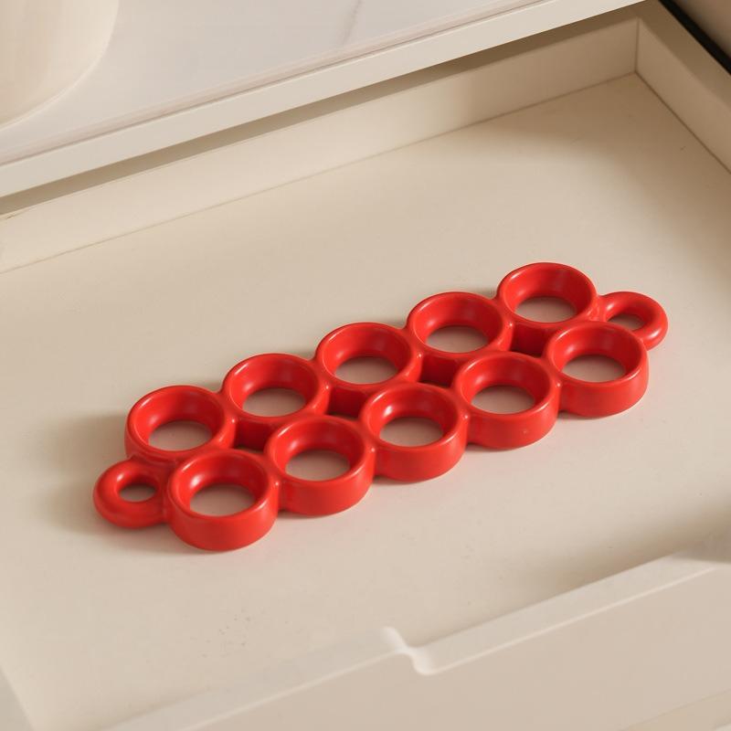 

Creative Ceramic Egg Tray Partitioned Plate Kitchen Storage Box Egg Rack Storage Tray Eggs Holder Desktop Organizer Shelf червоний