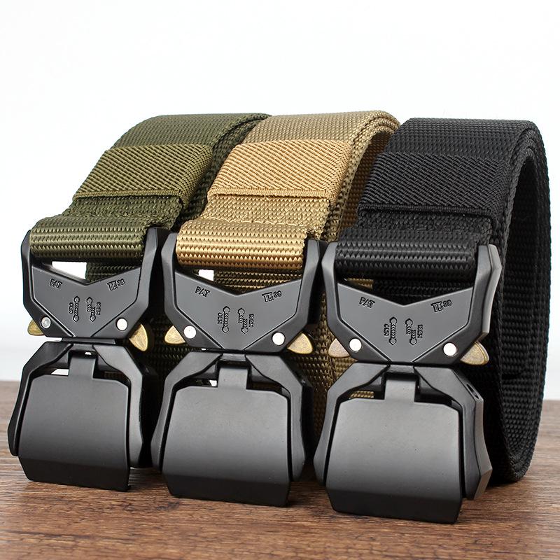 Men's Tactical Nylon Belt: Military & Security Canvas Belt for Outdoor and Work Use