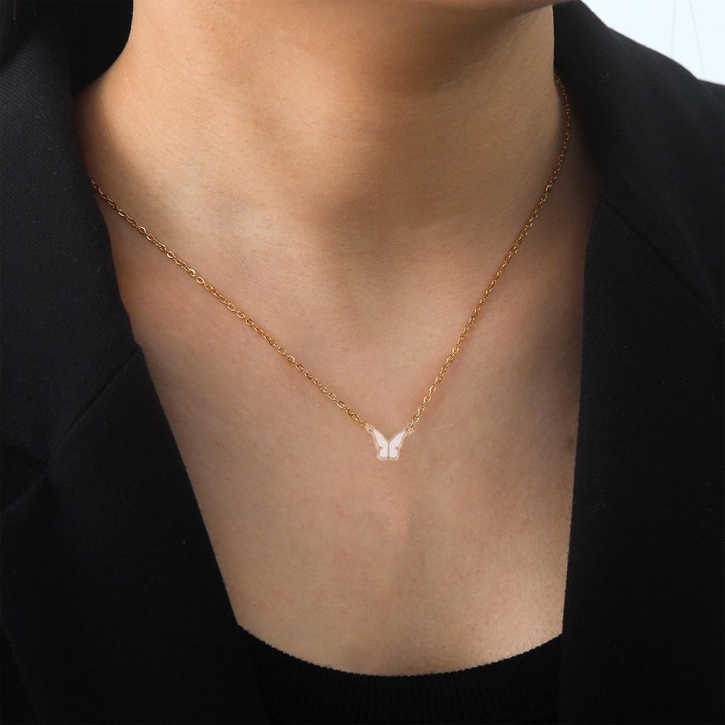 Chic Butterfly Pendant Necklace Bracelet Ring Earrings Set for Fashion Forward Women Looking To Enhances Their Outfits