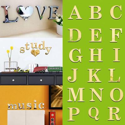 Creative 3D Mirror Wall Sticker Acrylic 26 Letters DIY Wall Decal Home Decor
