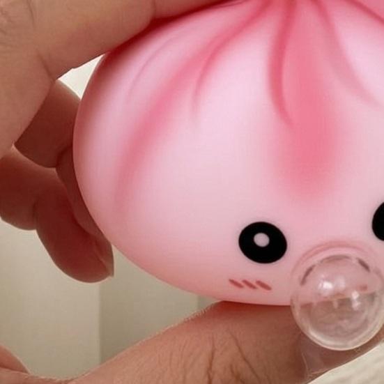 Dmuchanie baniek mydlanych kreskówkowe pierożki ciastko na parze sensoryczne ściskanie Fidget zabawka ulga w stresie ćwiczenia dłoni narzędzie relaksacyjne