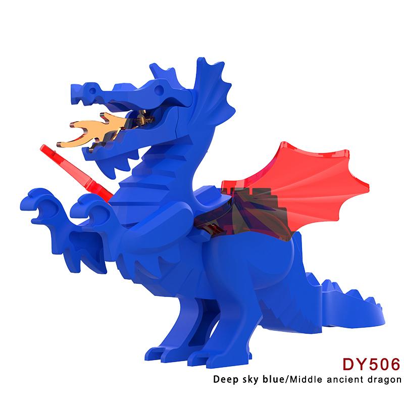 Středověký MOC Hradní Voják Figurky Stavebnice Mount Bílý Lev Zbroj Válečný Kůň Kočár Doprava Vůl Drak Hračky Dárek K149