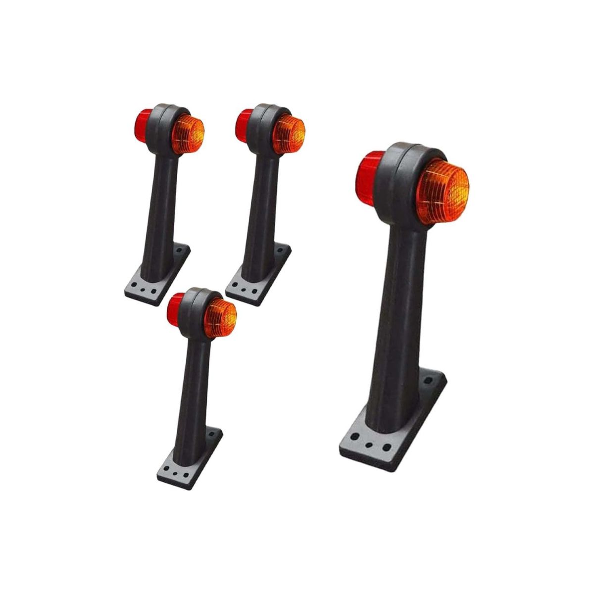 

APSMOTIV Side Rubber Stalk Marker Light Red/Amber Lamp 12v for Truck Caravan Kenworth Peterbilt Freightliner Western Star Trucks Semi Trailers 4-Pack янтарь/красный