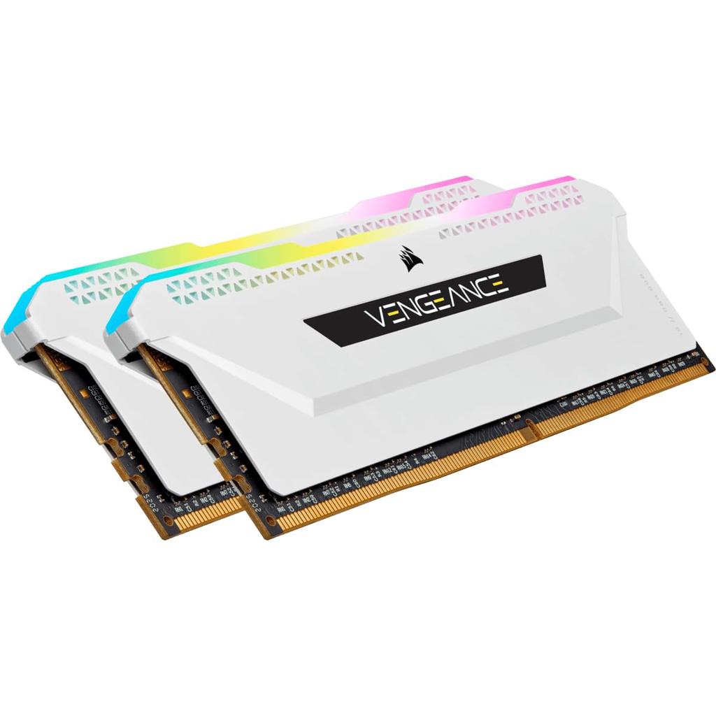 Memoria RAM CORSAIR VENGEANCE RGB PRO SL DDR4 32 GB (16 GB x 2) 3600MHz Compatible con Intel XMP CL18 PC de Escritorio Blanco CMH32GX4M2D3600C18W