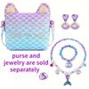 Girls Jewelry Purse Bracelet Necklace Earrings Set Dress up Pretend Play Gifts Kids Toddler for Princess Birthday Crossbody Bag